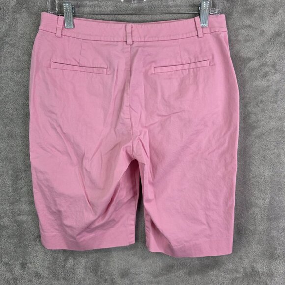 Womens Lauren Ralph Lauren Pink Bermuda Shorts Cotton Stretch 11" Inseam Size 4 - Picture 5 of 9